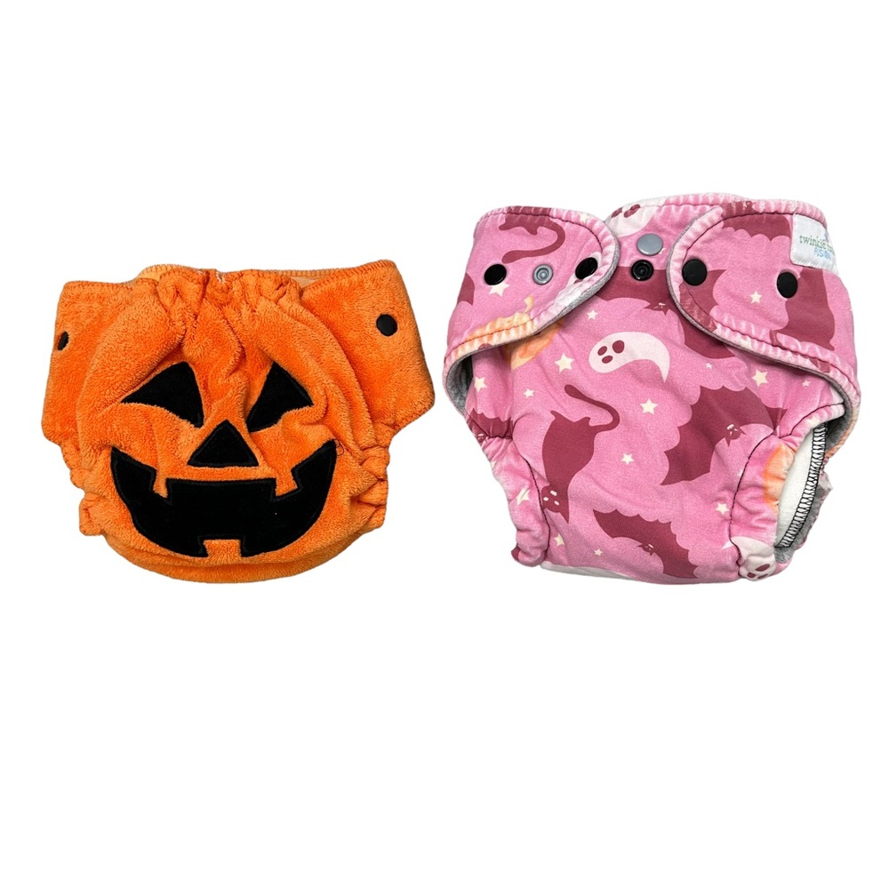 Twinkie Tush Cloth Diaper Bundle Fabric Diaper Baby Adjustable Halloween Pumpkin